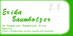 erika baumholzer business card